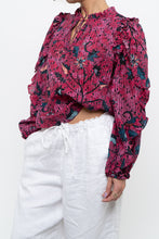 Load image into Gallery viewer, ULLA JOHNSON x Pink Patterned Long Sleeve Cotton-blend Blouse (XS, S)