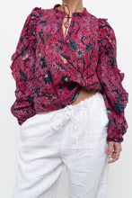 Load image into Gallery viewer, ULLA JOHNSON x Pink Patterned Long Sleeve Cotton-blend Blouse (XS, S)