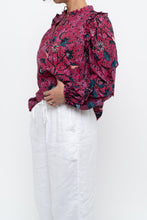 Load image into Gallery viewer, ULLA JOHNSON x Pink Patterned Long Sleeve Cotton-blend Blouse (XS, S)