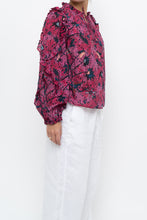 Load image into Gallery viewer, ULLA JOHNSON x Pink Patterned Long Sleeve Cotton-blend Blouse (XS, S)