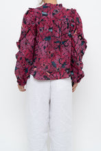 Load image into Gallery viewer, ULLA JOHNSON x Pink Patterned Long Sleeve Cotton-blend Blouse (XS, S)