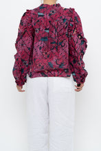 Load image into Gallery viewer, ULLA JOHNSON x Pink Patterned Long Sleeve Cotton-blend Blouse (XS, S)