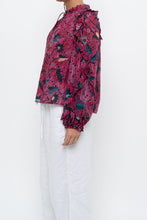 Load image into Gallery viewer, ULLA JOHNSON x Pink Patterned Long Sleeve Cotton-blend Blouse (XS, S)