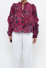 Load image into Gallery viewer, ULLA JOHNSON x Pink Patterned Long Sleeve Cotton-blend Blouse (XS, S)