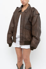 Load image into Gallery viewer, Vintage x Made in Korea x Deadstock HARD ROCK HOTEL Brown Leather Bomber (S-L)