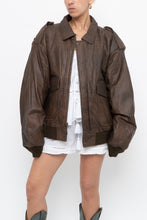 Load image into Gallery viewer, Vintage x Made in Korea x Deadstock HARD ROCK HOTEL Brown Leather Bomber (S-L)