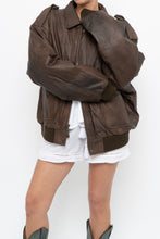 Load image into Gallery viewer, Vintage x Made in Korea x Deadstock HARD ROCK HOTEL Brown Leather Bomber (S-L)