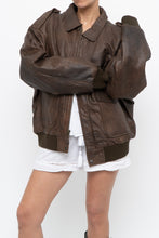 Load image into Gallery viewer, Vintage x Made in Korea x Deadstock HARD ROCK HOTEL Brown Leather Bomber (S-L)