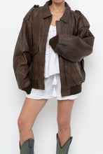 Load image into Gallery viewer, Vintage x Made in Korea x Deadstock HARD ROCK HOTEL Brown Leather Bomber (S-L)