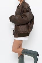 Load image into Gallery viewer, Vintage x Made in Korea x Deadstock HARD ROCK HOTEL Brown Leather Bomber (S-L)
