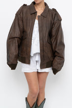 Load image into Gallery viewer, Vintage x Made in Korea x Deadstock HARD ROCK HOTEL Brown Leather Bomber (S-L)