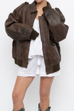 Load image into Gallery viewer, Vintage x Made in Korea x Deadstock HARD ROCK HOTEL Brown Leather Bomber (S-L)
