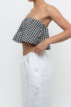 Load image into Gallery viewer, WILFRED x Black Gingham Strapless Crop (XS)