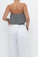 Load image into Gallery viewer, WILFRED x Black Gingham Strapless Crop (XS)