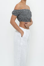 Load image into Gallery viewer, WILFRED x Black Gingham Off-Shoulder Cropped Babydoll Top (XS, S)