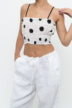 Load image into Gallery viewer, Modern x Cinched Polka Dot Cropped Tank (XS-M)