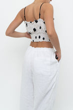 Load image into Gallery viewer, Modern x Cinched Polka Dot Cropped Tank (XS-M)