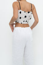 Load image into Gallery viewer, Modern x Cinched Polka Dot Cropped Tank (XS-M)