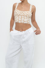 Load image into Gallery viewer, PRINCESS POLLY x Beige, White Floral Bra Top (XS)
