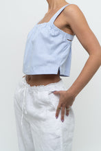 Load image into Gallery viewer, KUWALLA MONTREAL x Blue Striped Cotton-Blend Cropped Tank (XS, S)