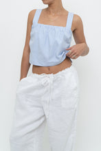 Load image into Gallery viewer, KUWALLA MONTREAL x Blue Striped Cotton-Blend Cropped Tank (XS, S)