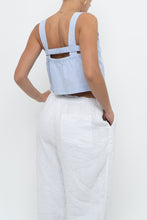 Load image into Gallery viewer, KUWALLA MONTREAL x Blue Striped Cotton-Blend Cropped Tank (XS, S)