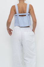 Load image into Gallery viewer, KUWALLA MONTREAL x Blue Striped Cotton-Blend Cropped Tank (XS, S)
