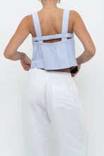 Load image into Gallery viewer, KUWALLA MONTREAL x Blue Striped Cotton-Blend Cropped Tank (XS, S)