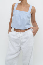 Load image into Gallery viewer, KUWALLA MONTREAL x Blue Striped Cotton-Blend Cropped Tank (XS, S)