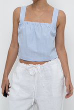 Load image into Gallery viewer, KUWALLA MONTREAL x Blue Striped Cotton-Blend Cropped Tank (XS, S)