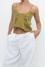 Load image into Gallery viewer, Modern x Chartreuse Satin Front-tie Tank (XS, S)