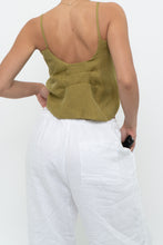 Load image into Gallery viewer, Modern x Chartreuse Satin Front-tie Tank (XS, S)
