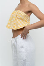 Load image into Gallery viewer, WILFRED x Yellow Gingham Strapless Crop (XS, S)
