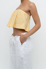 Load image into Gallery viewer, WILFRED x Yellow Gingham Strapless Crop (XS, S)