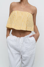 Load image into Gallery viewer, WILFRED x Yellow Gingham Strapless Crop (XS, S)
