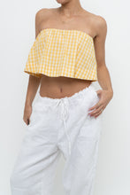 Load image into Gallery viewer, WILFRED x Yellow Gingham Strapless Crop (XS, S)