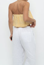 Load image into Gallery viewer, WILFRED x Yellow Gingham Strapless Crop (XS, S)