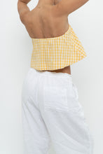 Load image into Gallery viewer, WILFRED x Yellow Gingham Strapless Crop (XS, S)
