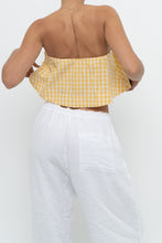 Load image into Gallery viewer, WILFRED x Yellow Gingham Strapless Crop (XS, S)