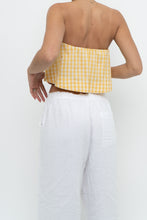 Load image into Gallery viewer, WILFRED x Yellow Gingham Strapless Crop (XS, S)