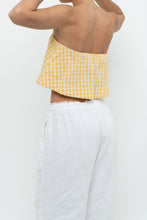 Load image into Gallery viewer, WILFRED x Yellow Gingham Strapless Crop (XS, S)