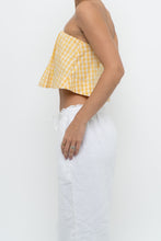 Load image into Gallery viewer, WILFRED x Yellow Gingham Strapless Crop (XS, S)