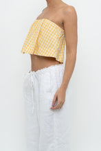Load image into Gallery viewer, WILFRED x Yellow Gingham Strapless Crop (XS, S)