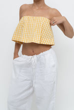 Load image into Gallery viewer, WILFRED x Yellow Gingham Strapless Crop (XS, S)