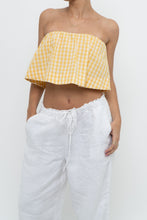 Load image into Gallery viewer, WILFRED x Yellow Gingham Strapless Crop (XS, S)