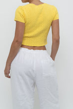 Load image into Gallery viewer, Vintage x Made in Hong Kong x Yellow Cableknit Cropped Short Sleeve (XS, S)