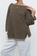 Load image into Gallery viewer, Vintage x RALPH LAUREN Beige, Black Linen Striped Knit Sweater (XS-L)