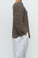 Load image into Gallery viewer, Vintage x RALPH LAUREN Beige, Black Linen Striped Knit Sweater (XS-L)