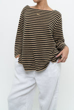 Load image into Gallery viewer, Vintage x RALPH LAUREN Beige, Black Linen Striped Knit Sweater (XS-L)