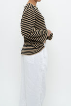 Load image into Gallery viewer, Vintage x RALPH LAUREN Beige, Black Linen Striped Knit Sweater (XS-L)